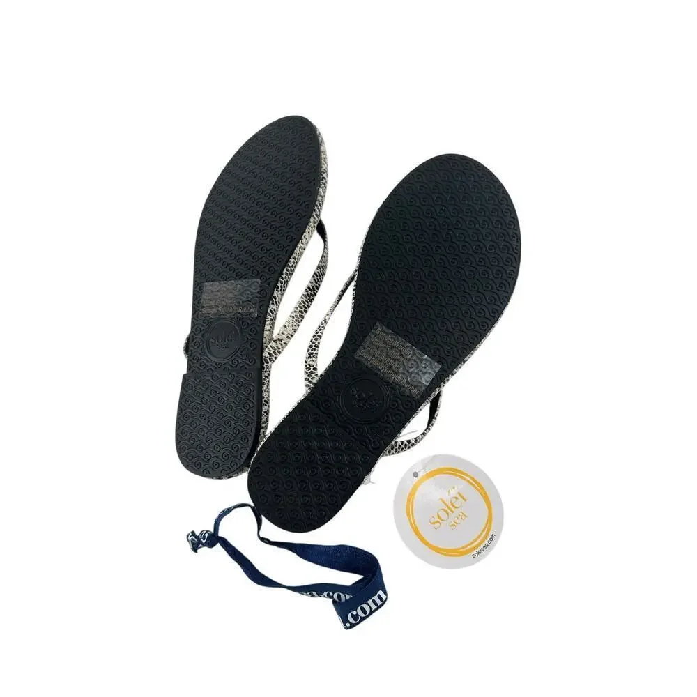 Solei Sea Women's Python Gray Flip Flop Sandals Size 7